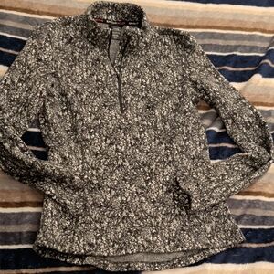 Spyder Women’s Printed Half Zip Fleece Black White Jacquard Sz S